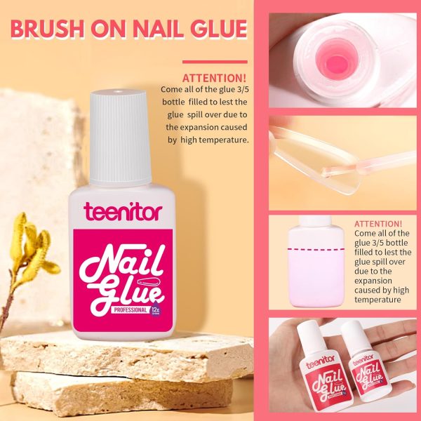 Teenitor Clear Coffin Nail Tips Set, Long Acrylic Nail Kit Full Cover Clear Press On Nails, 600 Pcs Fake Nails with Glue, Acrylic Nail Clipper Files and Buffer Polisher - Image 4