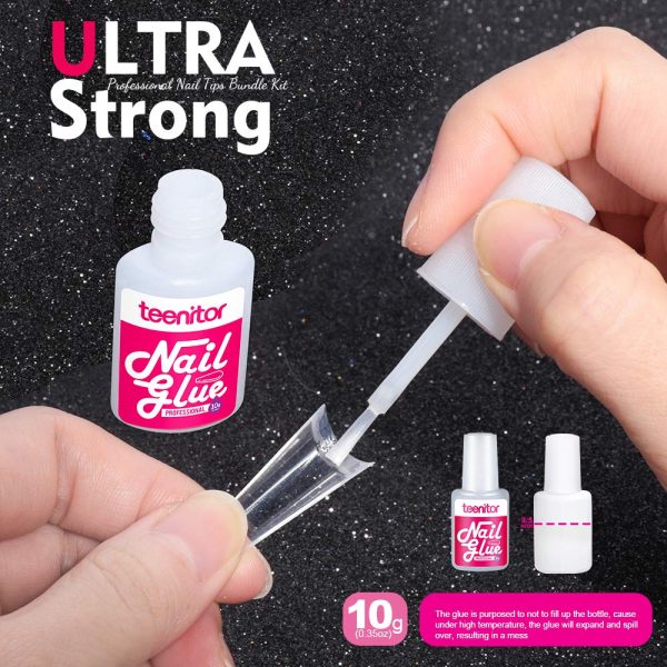 Teenitor Clear Coffin Nail Tips Set, Long Acrylic Nail Kit Full Cover Clear Press On Nails, 600 Pcs Fake Nails with Glue, Acrylic Nail Clipper Files and Buffer Polisher - Image 12