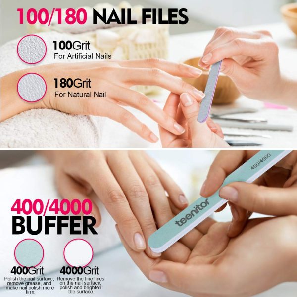 Teenitor Clear Coffin Nail Tips Set, Long Acrylic Nail Kit Full Cover Clear Press On Nails, 600 Pcs Fake Nails with Glue, Acrylic Nail Clipper Files and Buffer Polisher - Image 13