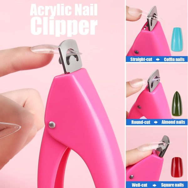Teenitor Clear Coffin Nail Tips Set, Long Acrylic Nail Kit Full Cover Clear Press On Nails, 600 Pcs Fake Nails with Glue, Acrylic Nail Clipper Files and Buffer Polisher - Image 18