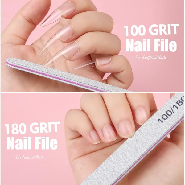 Teenitor Clear Coffin Nail Tips Set, Long Acrylic Nail Kit Full Cover Clear Press On Nails, 600 Pcs Fake Nails with Glue, Acrylic Nail Clipper Files and Buffer Polisher - Image 19
