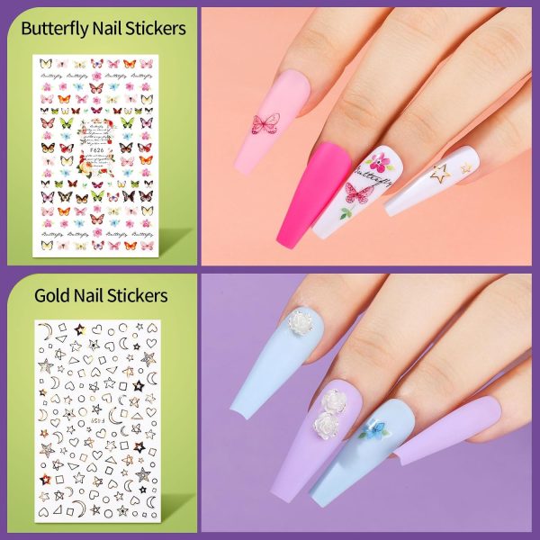 Teenitor Long Fake Nails Kit - 10 Colors Matte & Glossy, 4 Glitter Press On Nails - Image 4