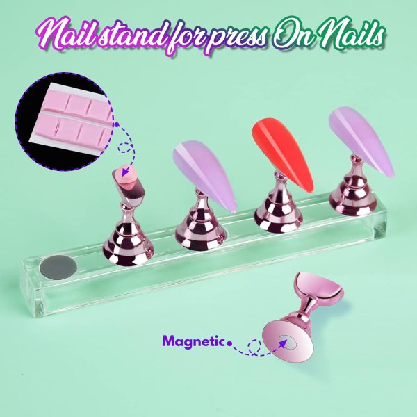 Teenitor Clear Stiletto Nail Tips Full Cover, Long Stiletto Nails Tips For Acrylic Nails, 600pcs Almond Stiletto Shape Fake Nails Tips With Glue, Acrylic Nail Clipper, Nail Stand Clear Glue On Nails - Image 4