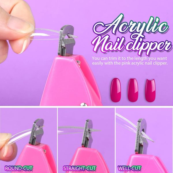 Teenitor Clear Stiletto Nail Tips Full Cover, Long Stiletto Nails Tips For Acrylic Nails, 600pcs Almond Stiletto Shape Fake Nails Tips With Glue, Acrylic Nail Clipper, Nail Stand Clear Glue On Nails - Image 5