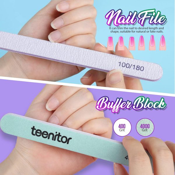 Teenitor Clear Stiletto Nail Tips Full Cover, Long Stiletto Nails Tips For Acrylic Nails, 600pcs Almond Stiletto Shape Fake Nails Tips With Glue, Acrylic Nail Clipper, Nail Stand Clear Glue On Nails - Image 6
