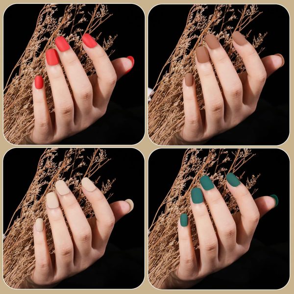 Teenitor Almond Press On Nails, Almond Shape Press On Nails Medium Length, 12 Pack Matte Press On Nails Almond, 12 Color Almond Glue On Nails Press On Almond Fake Nails - Image 11