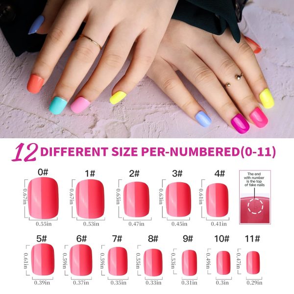 Teenitor Almond Press On Nails, Almond Shape Press On Nails Medium Length, 12 Pack Matte Press On Nails Almond, 12 Color Almond Glue On Nails Press On Almond Fake Nails - Image 16