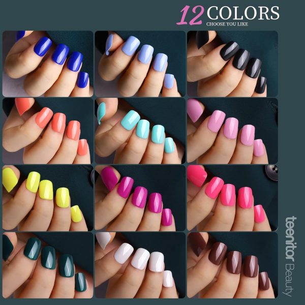 Teenitor Almond Press On Nails, Almond Shape Press On Nails Medium Length, 12 Pack Matte Press On Nails Almond, 12 Color Almond Glue On Nails Press On Almond Fake Nails - Image 19