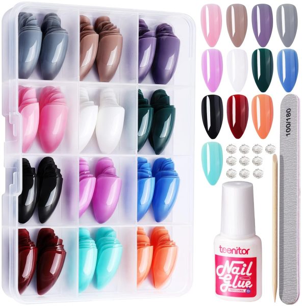 Teenitor Almond Press On Nails, Almond Shape Press On Nails Medium Length, 12 Pack Matte Press On Nails Almond, 12 Color Almond Glue On Nails Press On Almond Fake Nails - Image 22