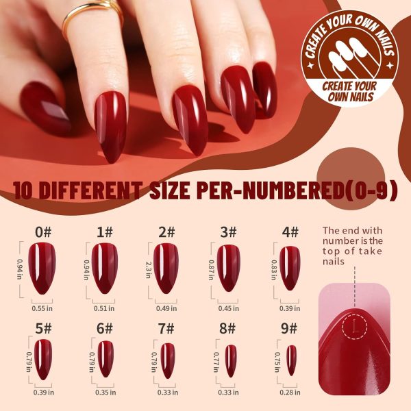 Teenitor Almond Press On Nails, Almond Shape Press On Nails Medium Length, 12 Pack Matte Press On Nails Almond, 12 Color Almond Glue On Nails Press On Almond Fake Nails - Image 24