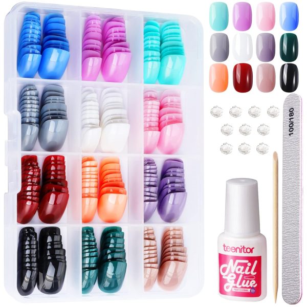 Teenitor Almond Press On Nails, Almond Shape Press On Nails Medium Length, 12 Pack Matte Press On Nails Almond, 12 Color Almond Glue On Nails Press On Almond Fake Nails - Image 28