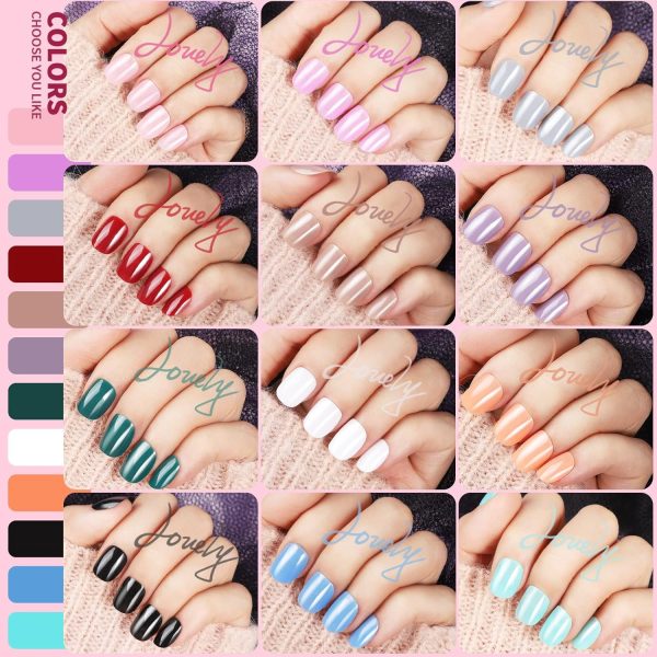 Teenitor Almond Press On Nails, Almond Shape Press On Nails Medium Length, 12 Pack Matte Press On Nails Almond, 12 Color Almond Glue On Nails Press On Almond Fake Nails - Image 30