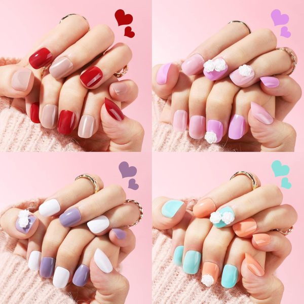 Teenitor Almond Press On Nails, Almond Shape Press On Nails Medium Length, 12 Pack Matte Press On Nails Almond, 12 Color Almond Glue On Nails Press On Almond Fake Nails - Image 31