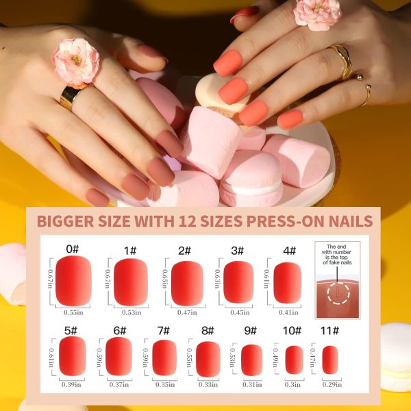 Teenitor Almond Press On Nails, Almond Shape Press On Nails Medium Length, 12 Pack Matte Press On Nails Almond, 12 Color Almond Glue On Nails Press On Almond Fake Nails - Image 35