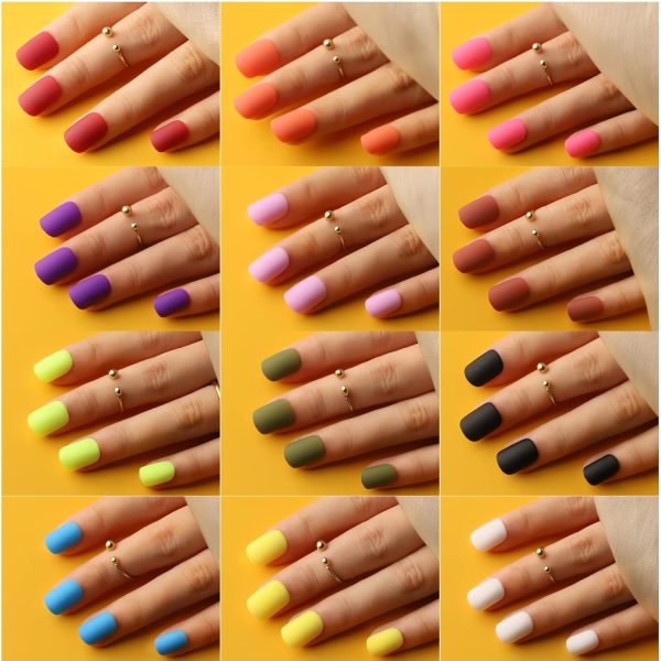 Teenitor Almond Press On Nails, Almond Shape Press On Nails Medium Length, 12 Pack Matte Press On Nails Almond, 12 Color Almond Glue On Nails Press On Almond Fake Nails - Image 39