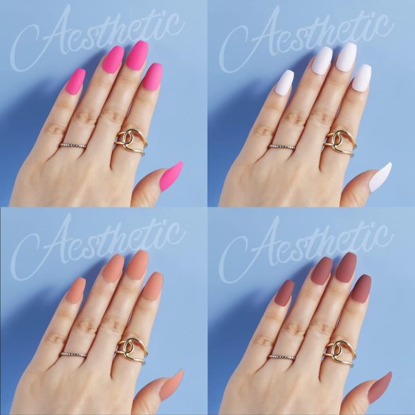 Teenitor Almond Press On Nails, Almond Shape Press On Nails Medium Length, 12 Pack Matte Press On Nails Almond, 12 Color Almond Glue On Nails Press On Almond Fake Nails - Image 44