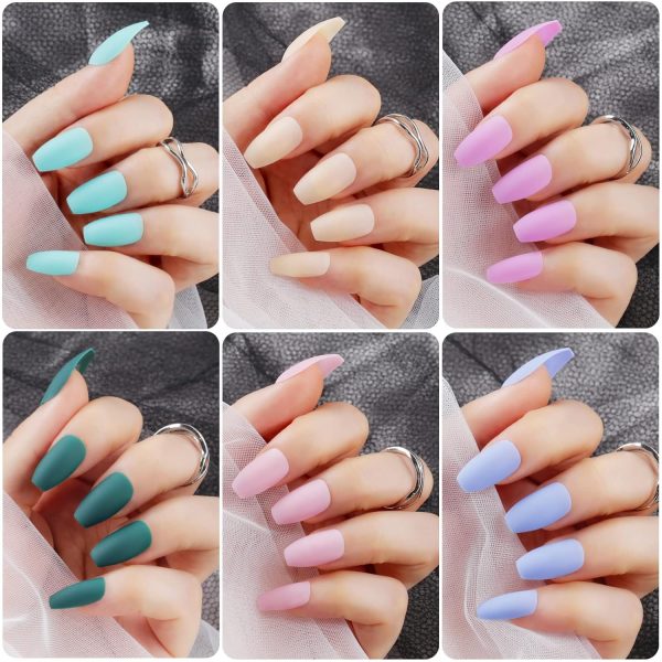 Teenitor Almond Press On Nails, Almond Shape Press On Nails Medium Length, 12 Pack Matte Press On Nails Almond, 12 Color Almond Glue On Nails Press On Almond Fake Nails - Image 47
