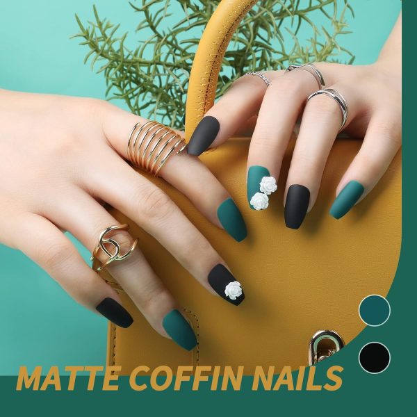 Teenitor Almond Press On Nails, Almond Shape Press On Nails Medium Length, 12 Pack Matte Press On Nails Almond, 12 Color Almond Glue On Nails Press On Almond Fake Nails - Image 48