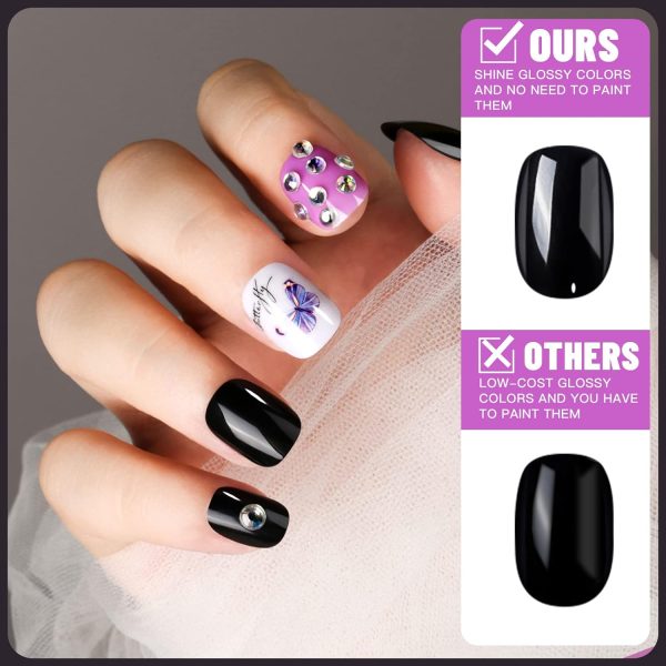 Teenitor Short Oval Press On Nails, 24 Colors Press On Oval Nails, 576pcs Press On Round Fake Nails, 12 Sizes Glue On Nails Short Almond Press On Nails with Nail Glue, Nail Adhesive Tabs - Image 13