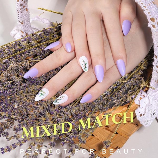 Teenitor Short Oval Press On Nails, 24 Colors Press On Oval Nails, 576pcs Press On Round Fake Nails, 12 Sizes Glue On Nails Short Almond Press On Nails with Nail Glue, Nail Adhesive Tabs - Image 20