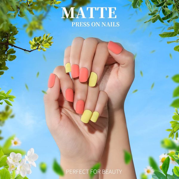 Teenitor Short Oval Press On Nails, 24 Colors Press On Oval Nails, 576pcs Press On Round Fake Nails, 12 Sizes Glue On Nails Short Almond Press On Nails with Nail Glue, Nail Adhesive Tabs - Image 27