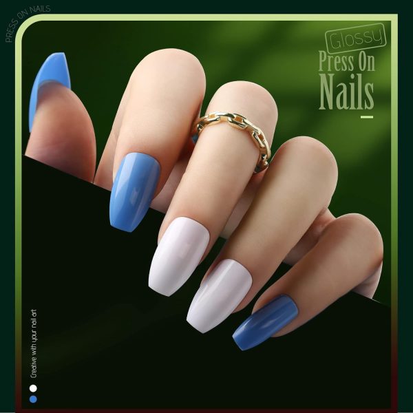 Teenitor Short Oval Press On Nails, 24 Colors Press On Oval Nails, 576pcs Press On Round Fake Nails, 12 Sizes Glue On Nails Short Almond Press On Nails with Nail Glue, Nail Adhesive Tabs - Image 46