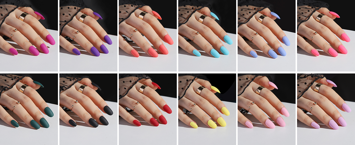 24 color fake nails