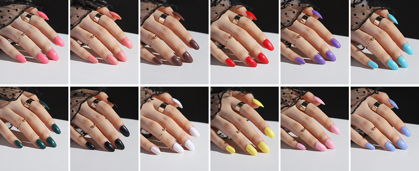 24 color fake nails