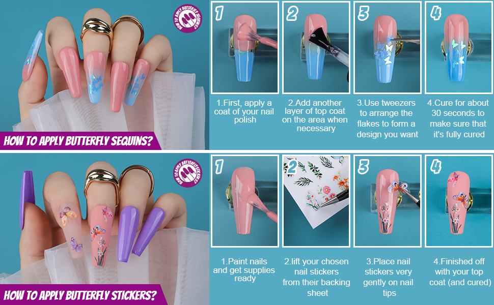 how to apply sequins and stickers