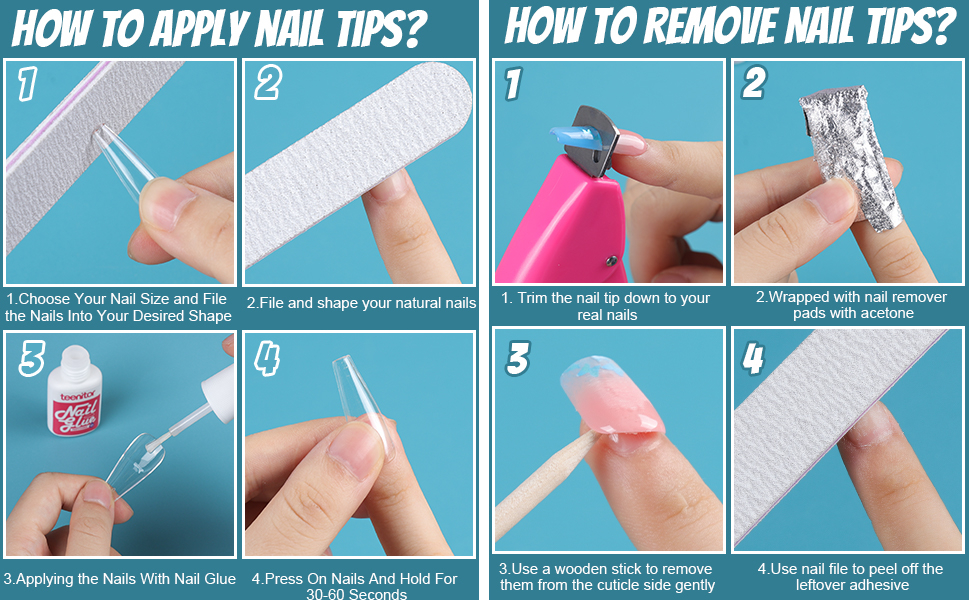 how to apply and remove nail tips