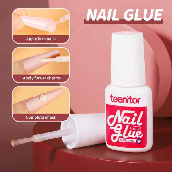 Teenitor Long Press On Nails Kit 24 Color Long Coffin Nail Tips Full Cover, 576pcs Long Coffin Press On Nails Fake Nails, Matte Nails Glue On Nails - Image 27